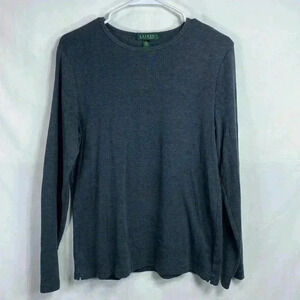 Lauren Ralph Lauren Gray Long Sleeve Shirt Top in Woman’s Size XL.